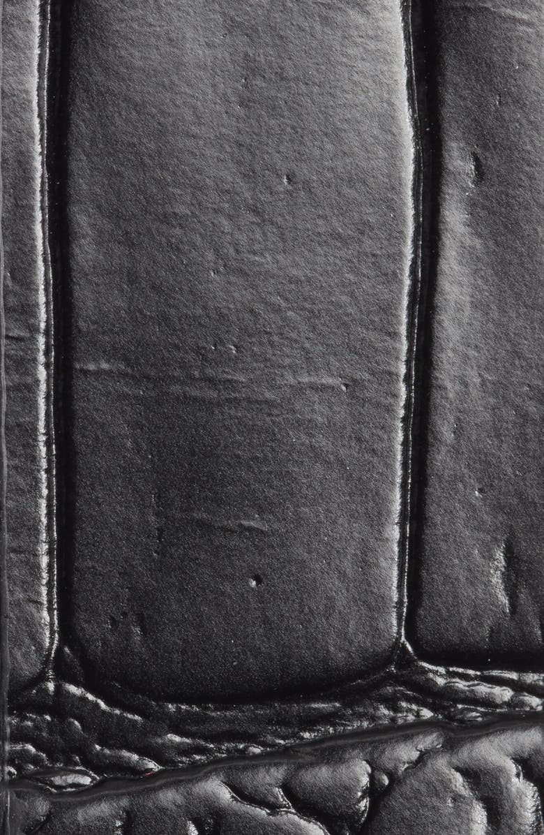 FRAME The Petite Croc Embossed Leather Belt, Alternate, color, Black