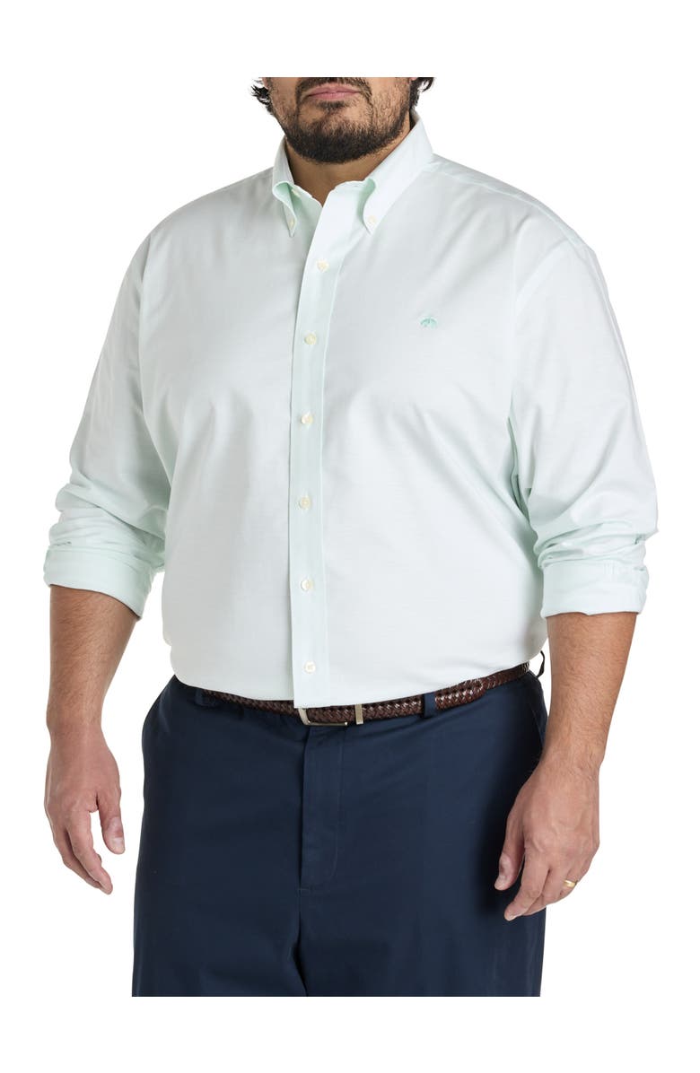 Brooks Brothers Big & Tall Non-Iron Oxford Sport Shirt, Main, color, Bleached Aqua