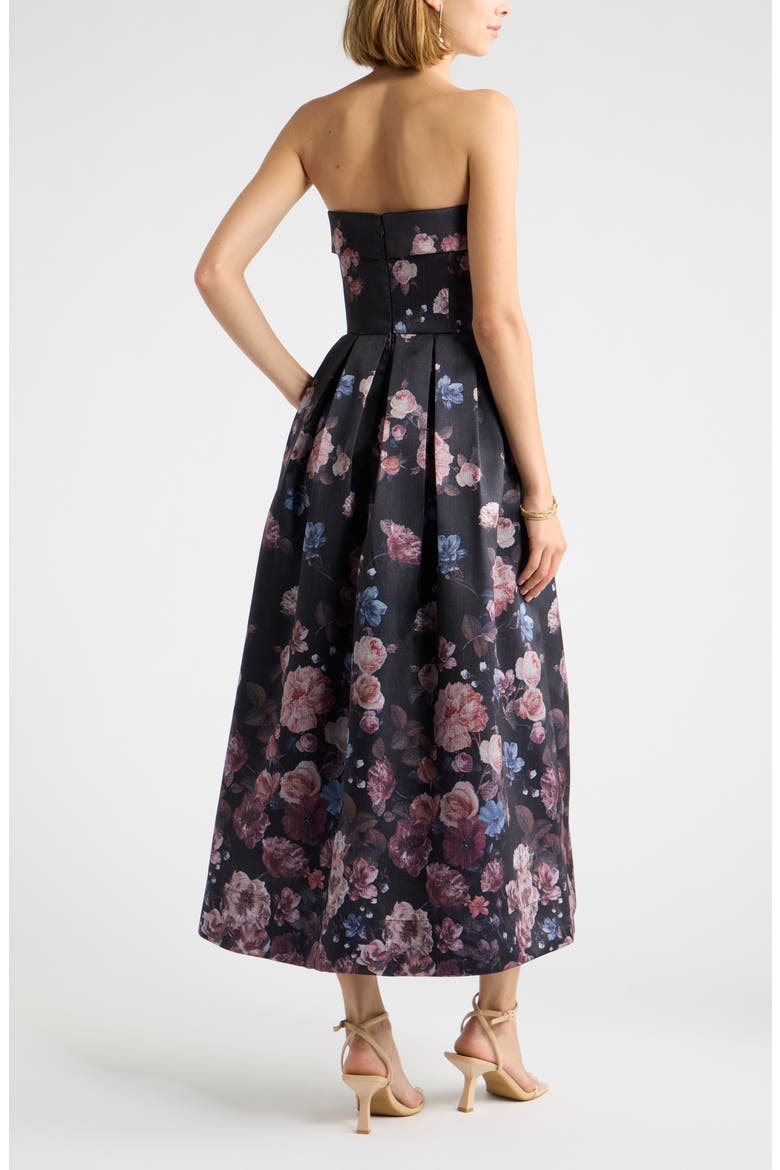 Floral Print Strapless Maxi Dress, Alternate, color, BLACK MULTI EMMA FLORAL