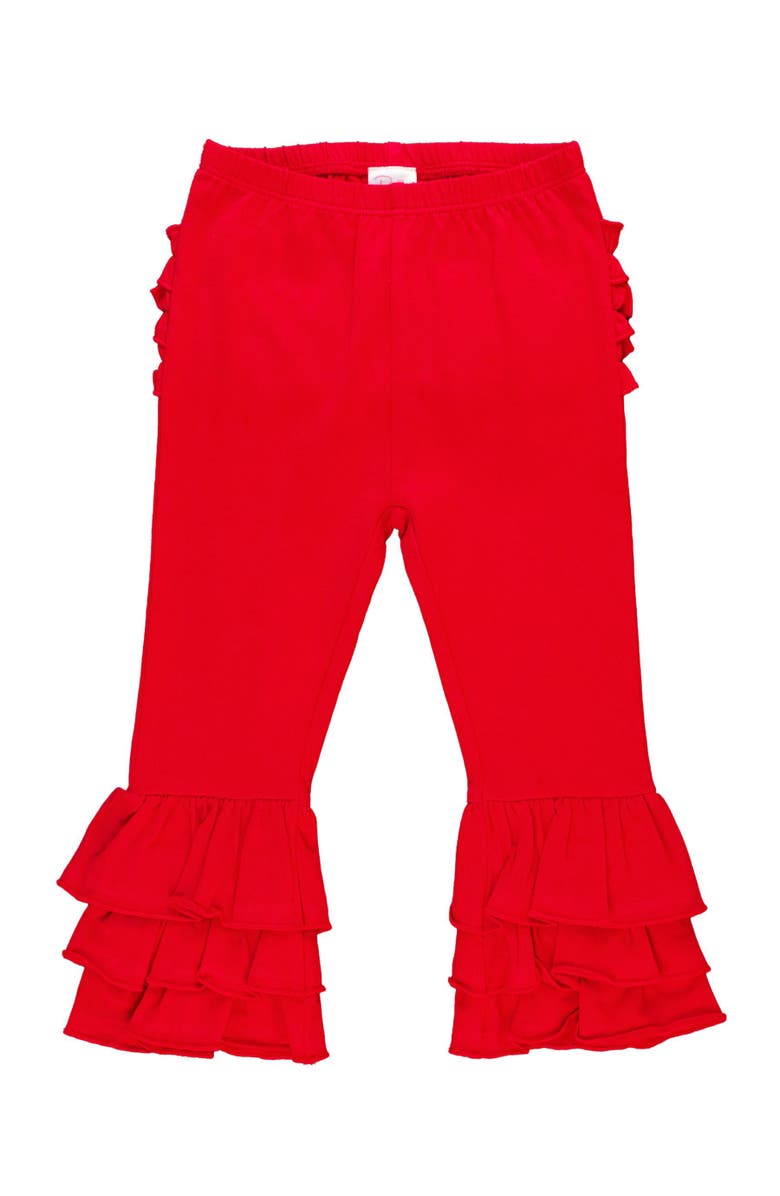 RuffleButts Baby/Toddler Girls Ruffle Flare Pants, Alternate, color, Red