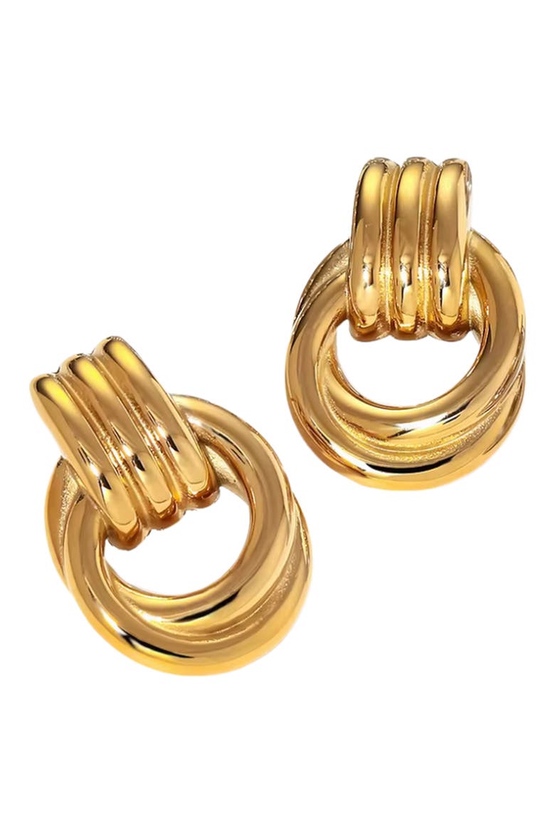 Doorknocker Stud Earrings, Main, color, GOLD
