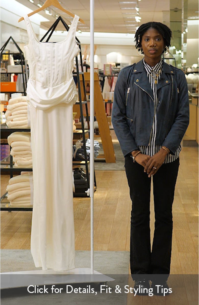 Kira Corset Bodice Satin Gown, sales video thumbnail