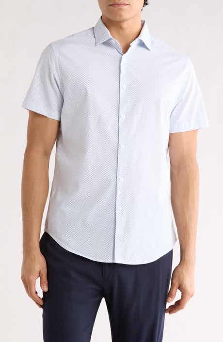 DENIM AND FLOWER Pop Geometric Short Sleeve Button-Up Shirt