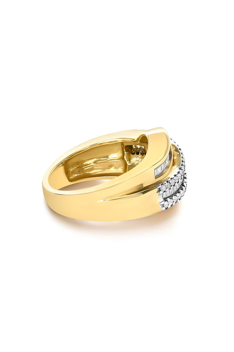 14K Yellow Gold 1.0 Cttw Diamond Wave Design Band Ring, Alternate, color, Yellow Gold