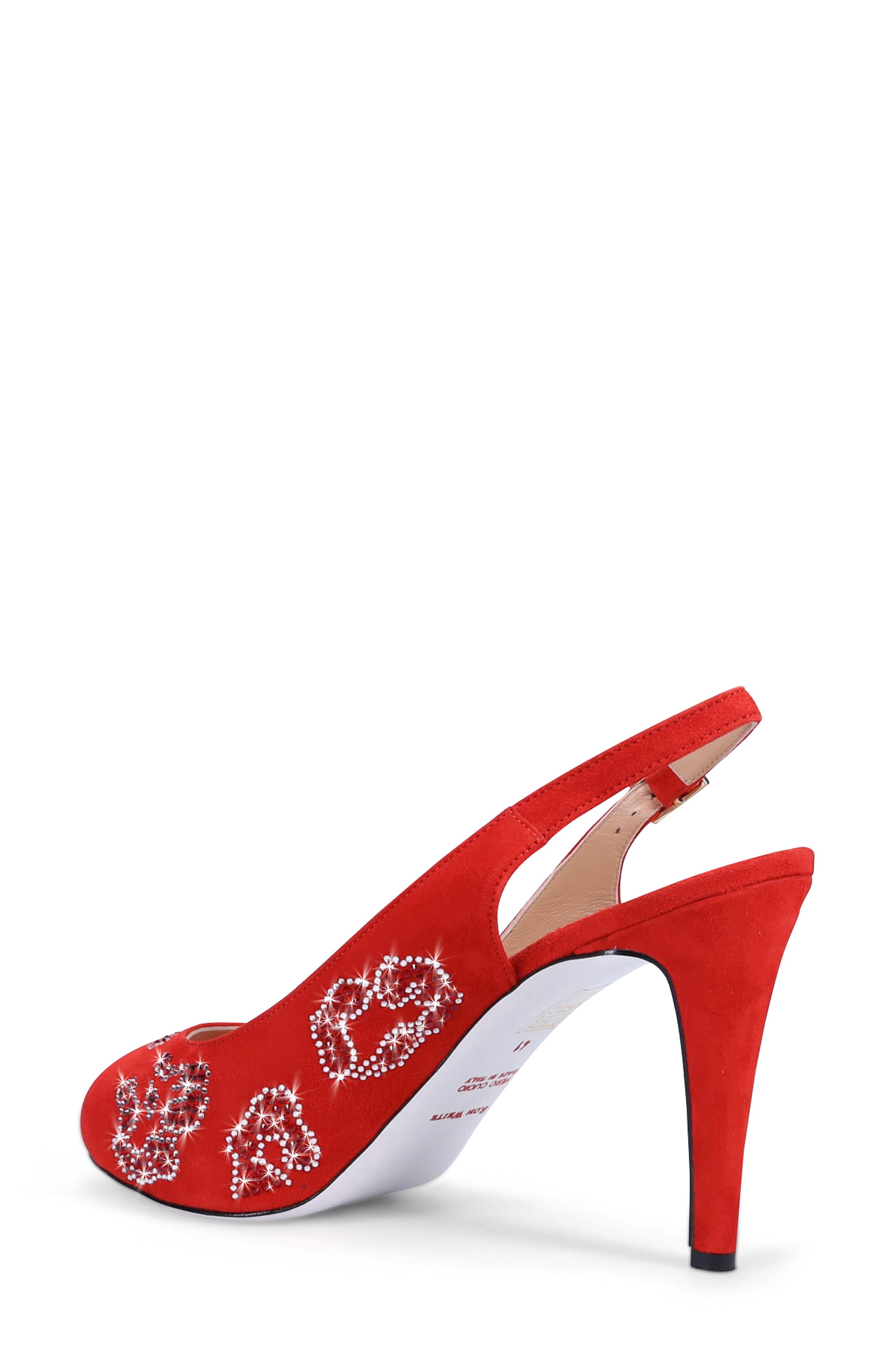 Ron White x The Devil Wears Prada Slingback Peep Toe Pump, Alternate, color, Crimson