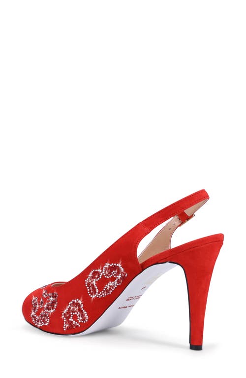 Ron White X The Devil Wears Prada Slingback Peep Toe Pump In Red