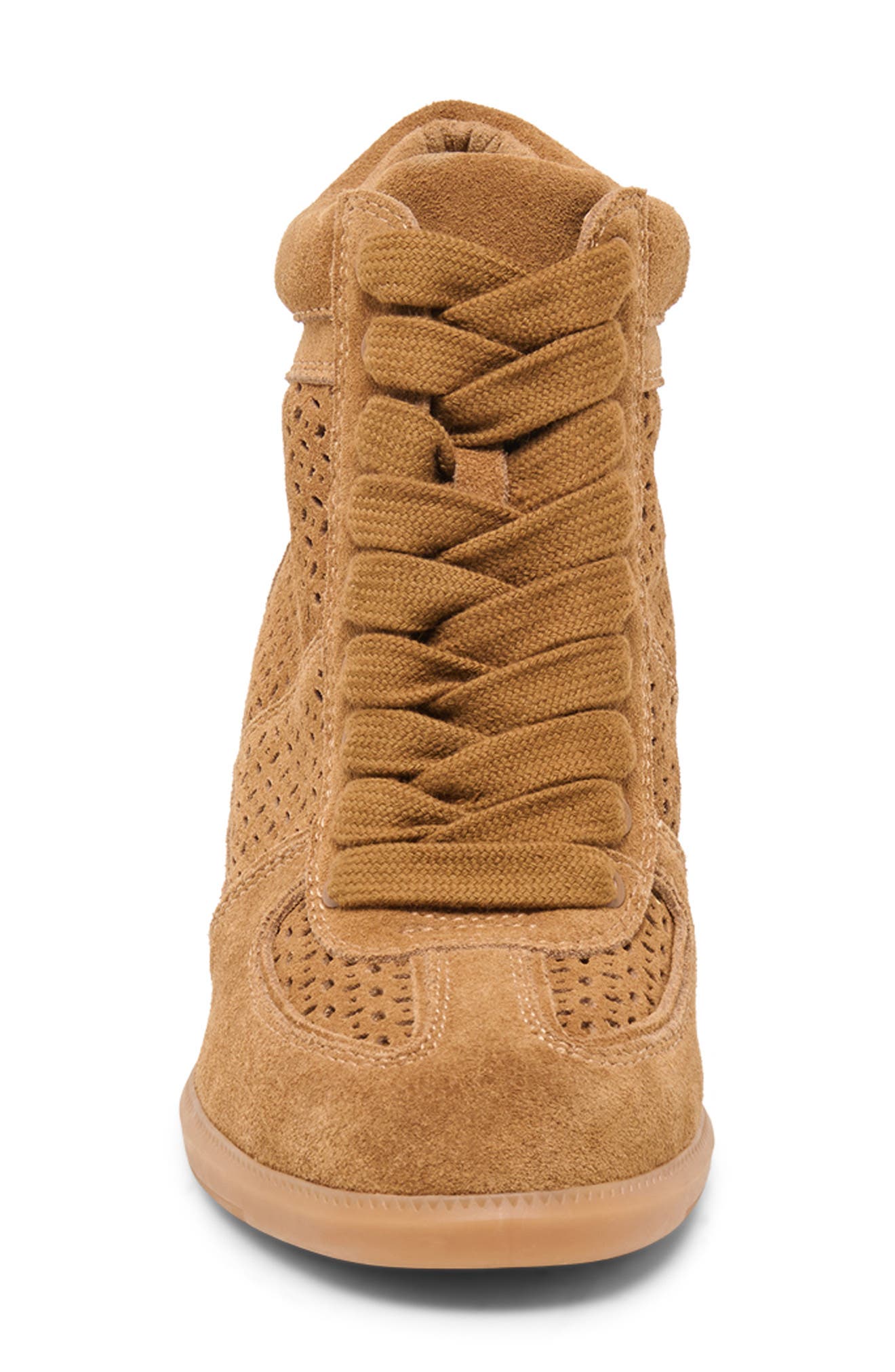Irlah Wedge Sneaker, Alternate, color, LT BROWN SUEDE H2O