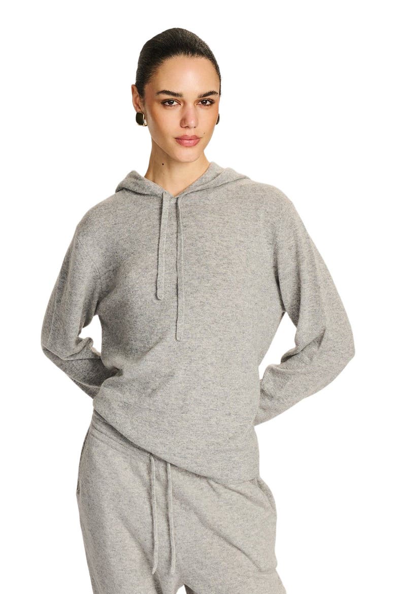 Signature Cashmere Hoodie, Alternate, color, Cement