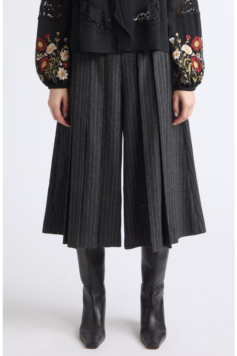 Johanna Pinstripe Culottes, Alternate, color, GRAY