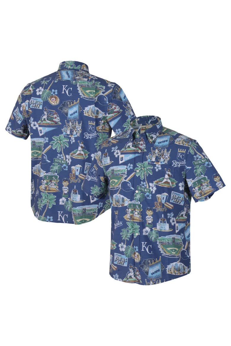 Men's Reyn Spooner  Royal Kansas City Royals Scenic Tri-Blend Button-Down Shirt, Alternate, color, Royal