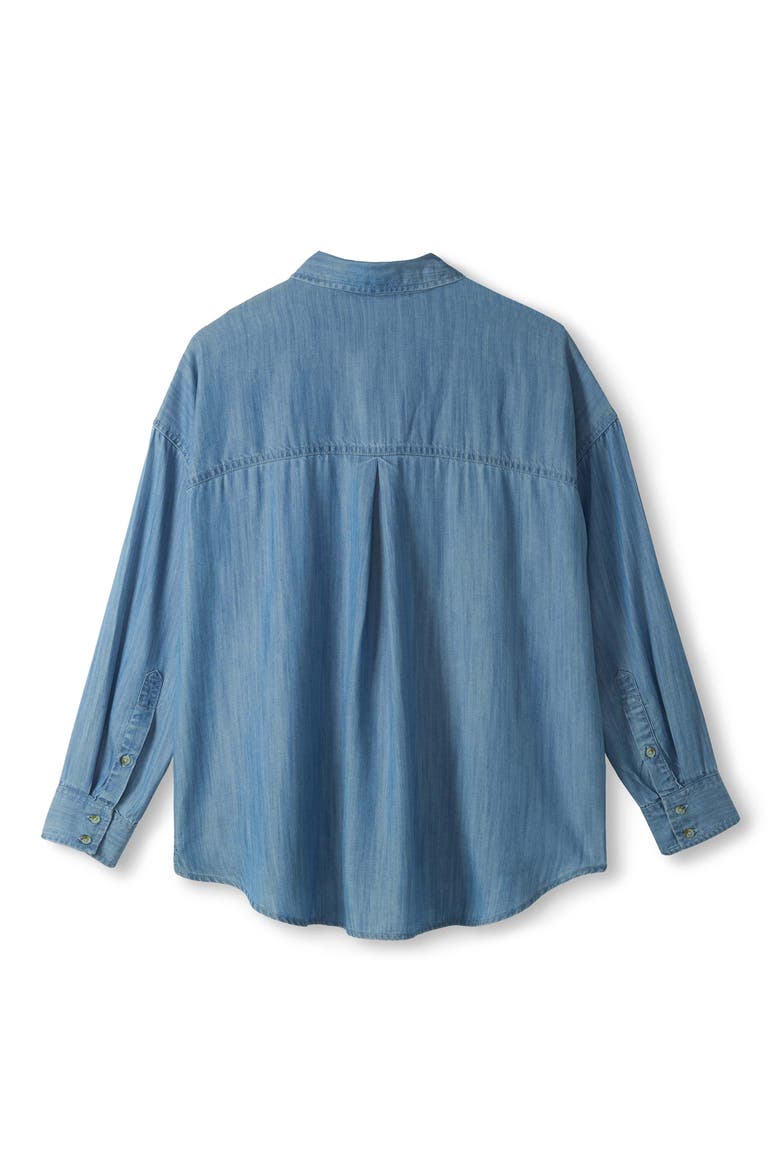 Relaxed Long Sleeve Button Down Shirt, Alternate, color, LIGHTWASH BLUE