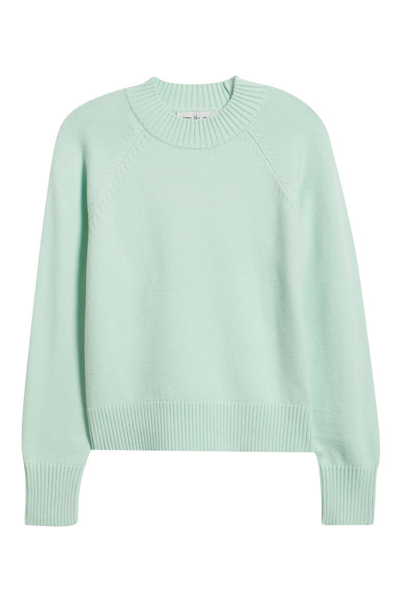 Mock Neck Raglan Sleeve Sweater, Alternate, color, MINT