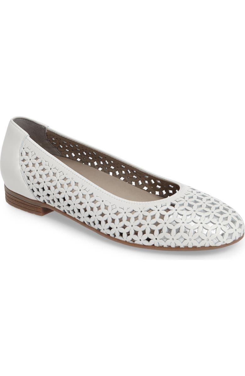 ara Stephanie Perforated Ballet Flat, Main, color,