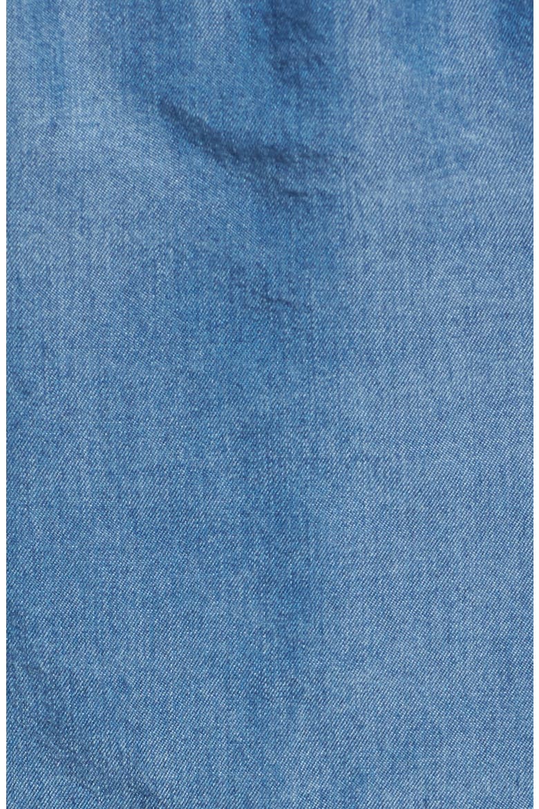 Off the Shoulder Chambray Top, Alternate, color, MED WASH