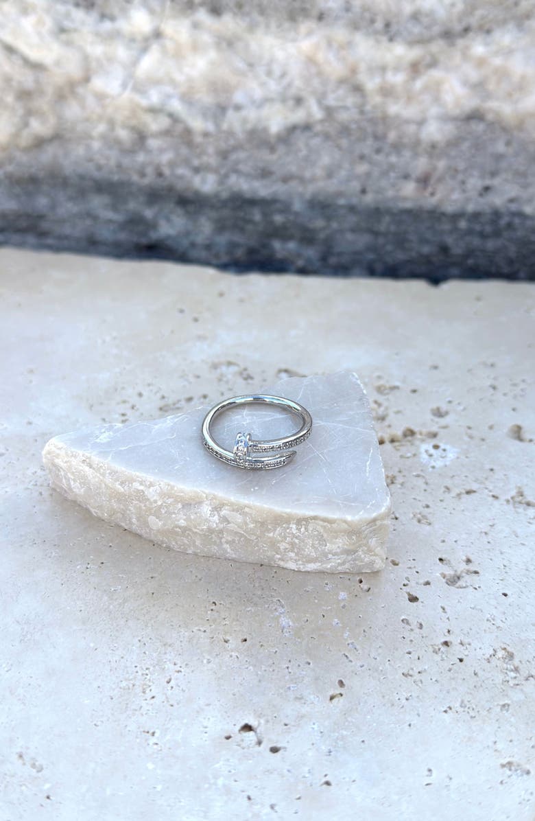 Adornia Cubic Zirconia Nail Bypass Ring, Alternate, color, 