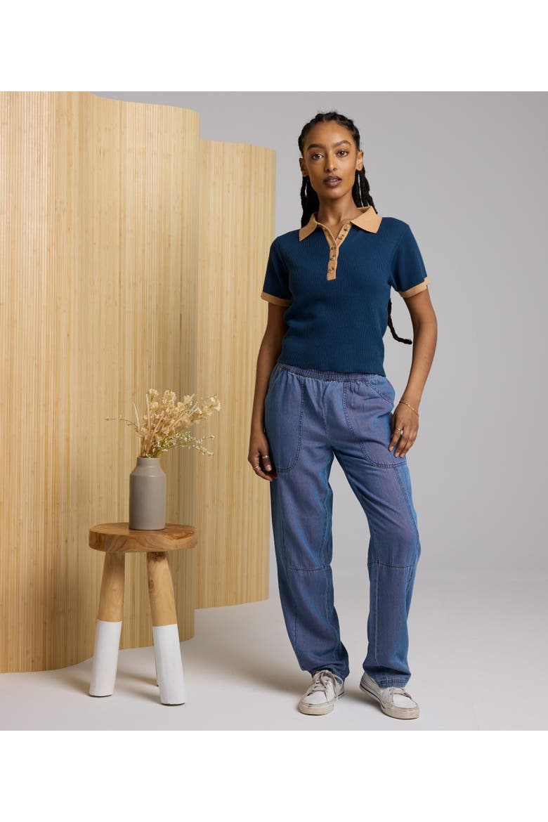 Zuri Sweater, Alternate, color, Sapphire / Latte