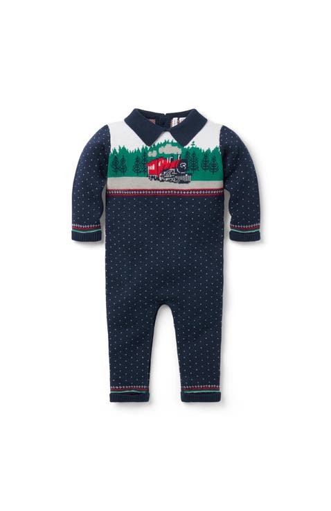 Baby Train Collared One-Piece (Infant)
