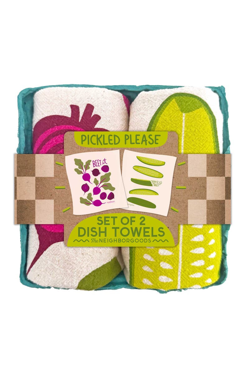 The Neighborgoods Pickled Please - Dish Towel Set of 2, Main, color, NO COLOR