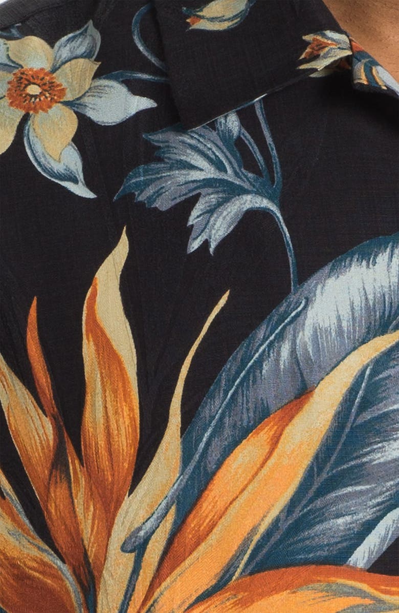 Tommy Bahama 'Florale en Fuego' Silk Campshirt, Alternate, color, 
