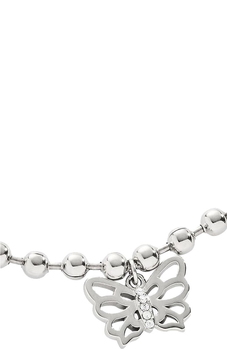 Alex and Ani Butterfly Ball Chain Bracelet, Alternate, color, Silver