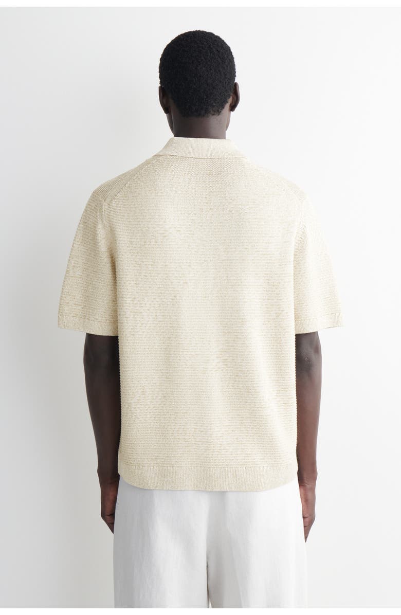COS Open-knit Polo Shirt, Alternate, color, Light-Beige Mélange