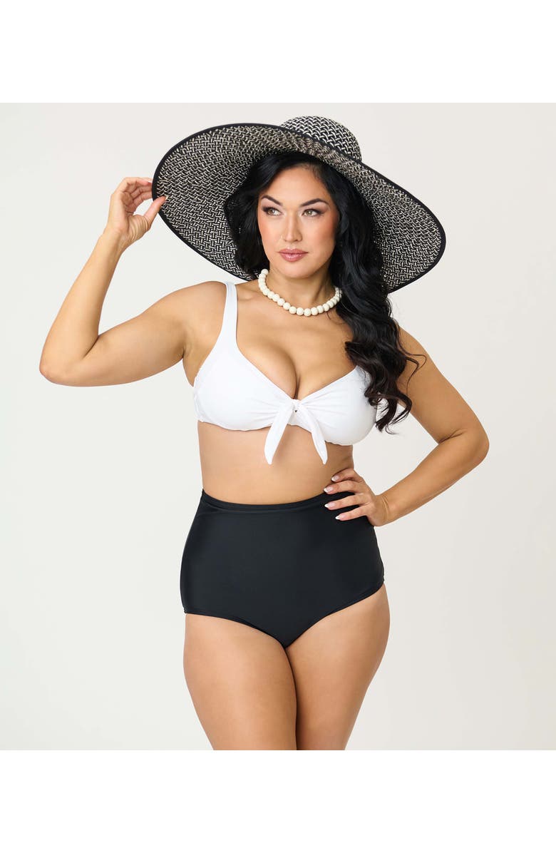 Unique Vintage High Waist Louise Bikini Bottom, Main, color, Black Solid