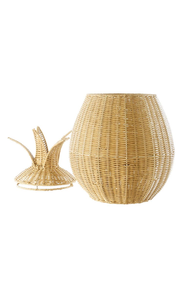 Kaplan Early Learning Company Pineapple Washable Wicker Floor Basket, Alternate, color, Brown