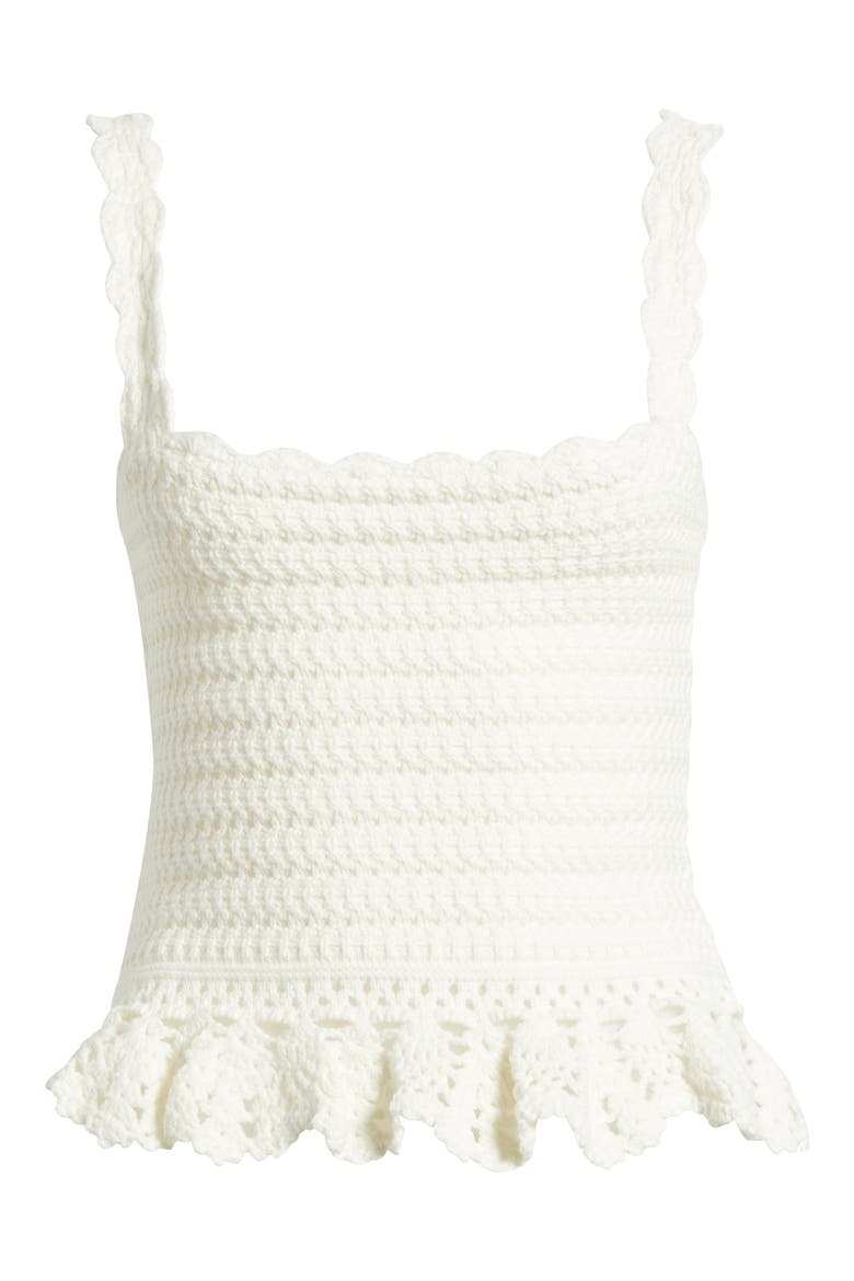 Estefania Cotton Blend Sweater Tank, Alternate, color, WHITE