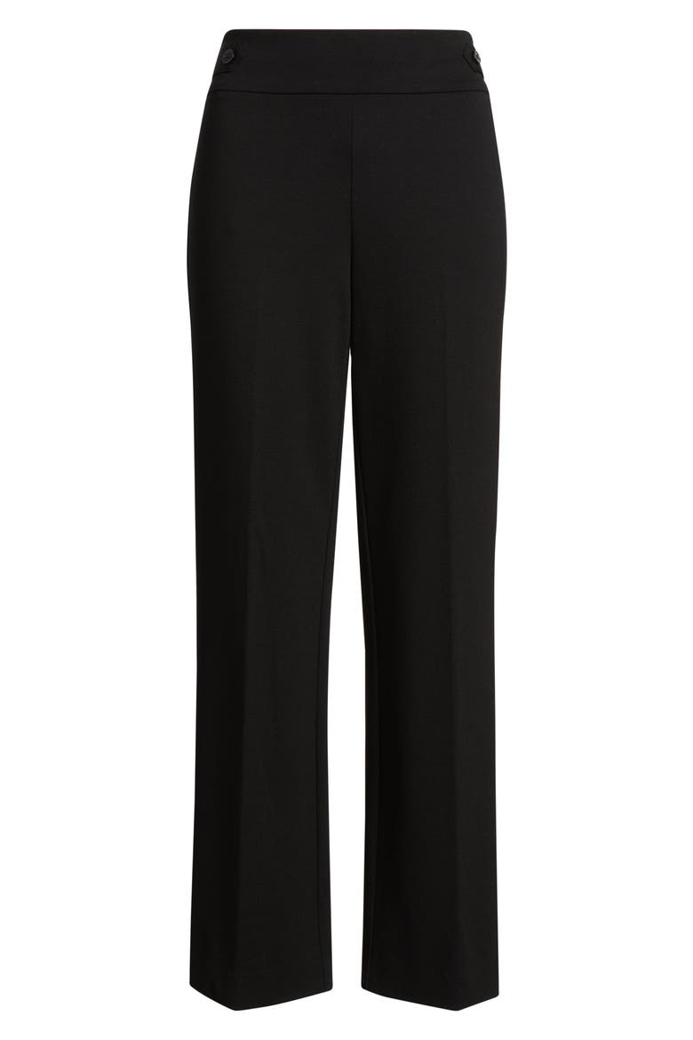 Side Tab Pull-On Straight Leg Pants, Alternate, color, ANNE BLACK