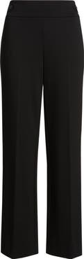 AK ANNE KLEIN Side Tab Pull-On Straight Leg Pants