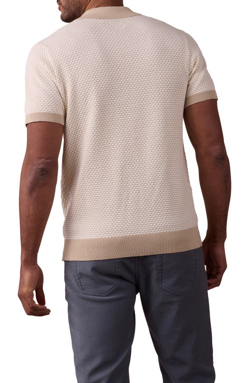 The Normal Brand Robles Jacquard Knit Short Sleeve Button-up Shirt In Ivory/khaki
