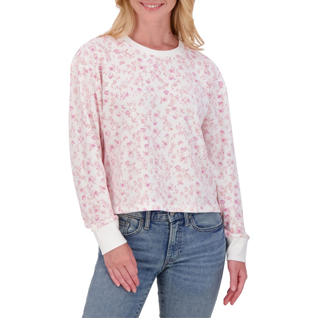 LUCKY BRAND LUCKY BRAND FLORAL CROP SWEATSHIRT