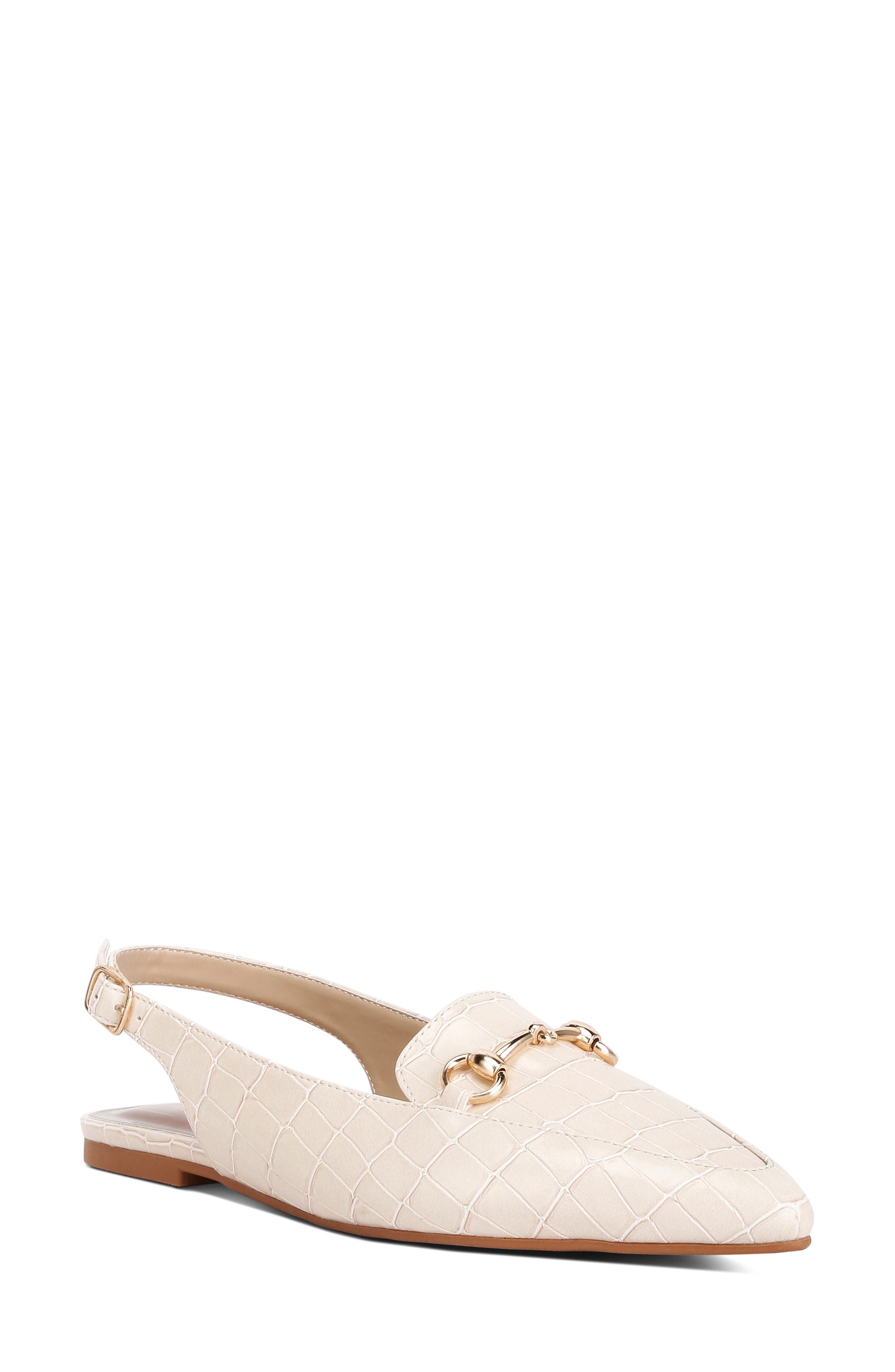 LONDON RAG Trempe Croc Embossed Slingback Flat