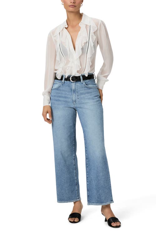 Paige Cameron High Waist Ankle Wide Leg Jeans In Khristen Distressed