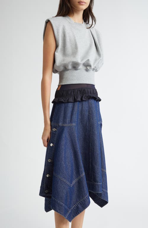 3.1 Phillip Lim Sleeveless Mixed Media Dress In Medium Heather Grey-indigo