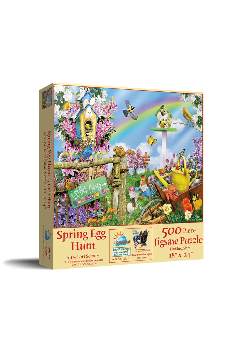 Spring Egg Hunt 500 piece Jigsaw Puzzle for Adults, Main, color, Multicolor