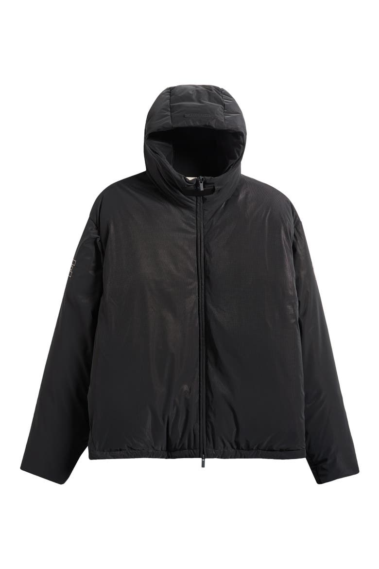 Hooded Down Jacket, Alternate, color, BLACK