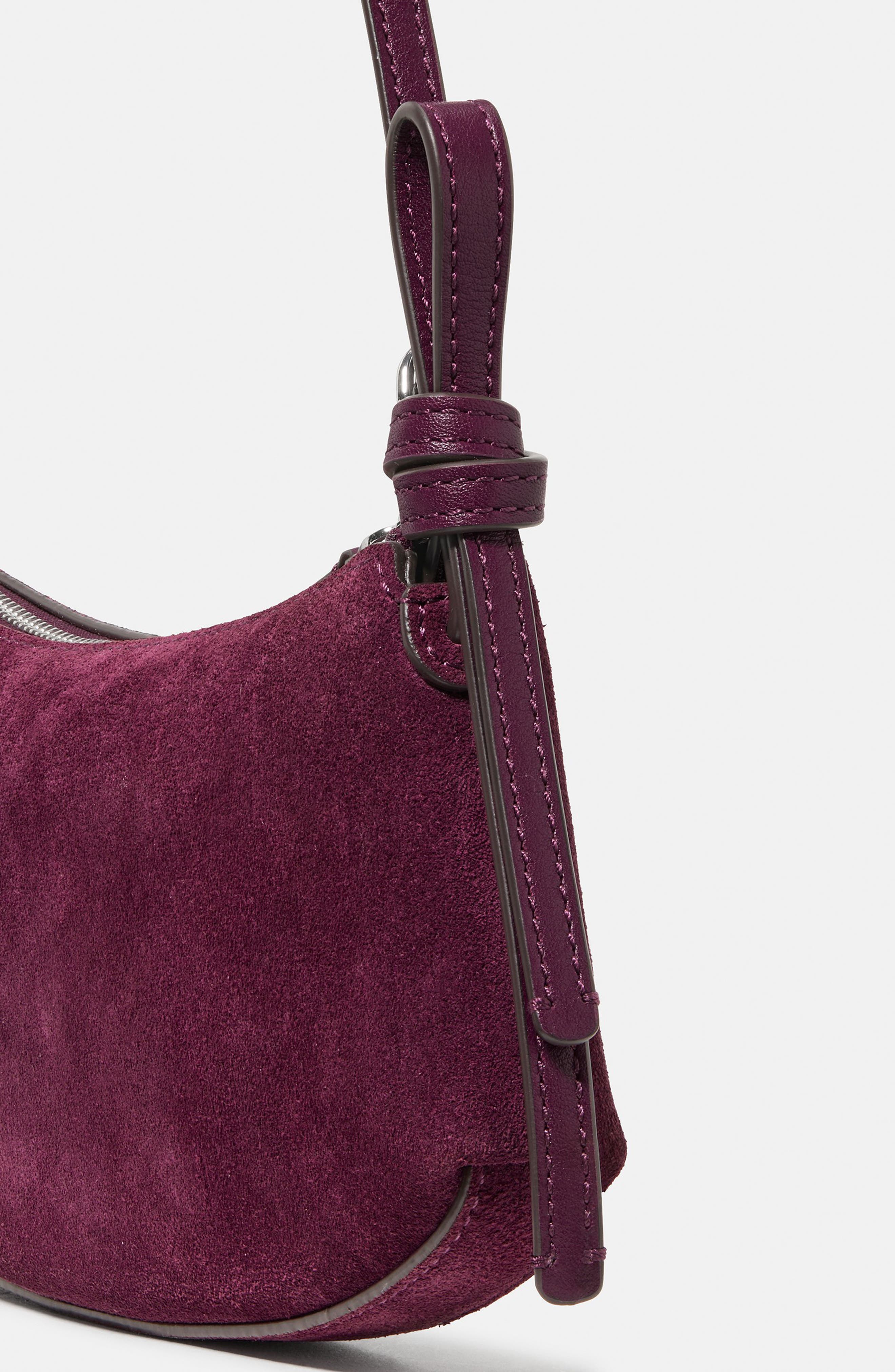 loop suede pochette bag, Alternate, color, PURPLE AGATE