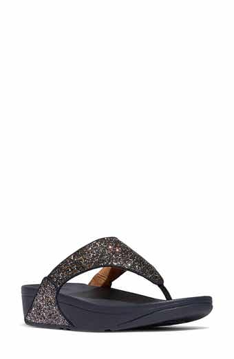 Lulu Glitter Post Toe Wedge Sandal