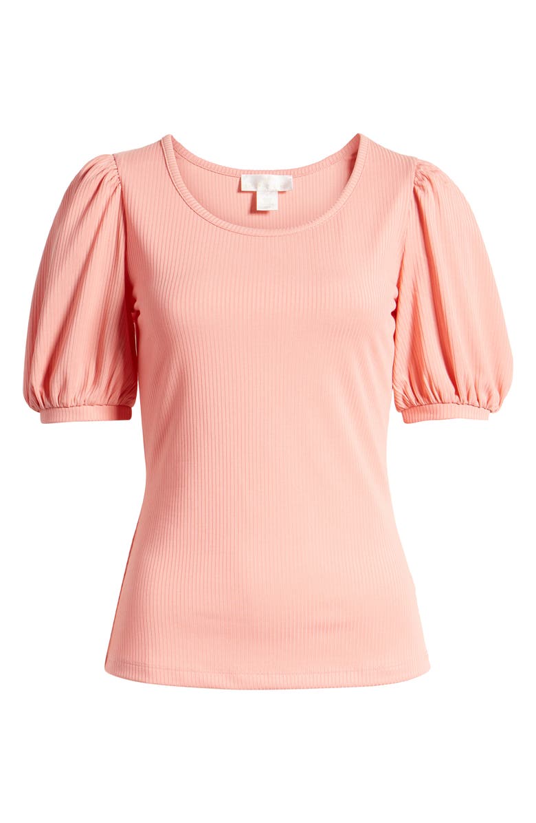Rachel Parcell Ribbed Puff Sleeve Tee, Alternate, color,