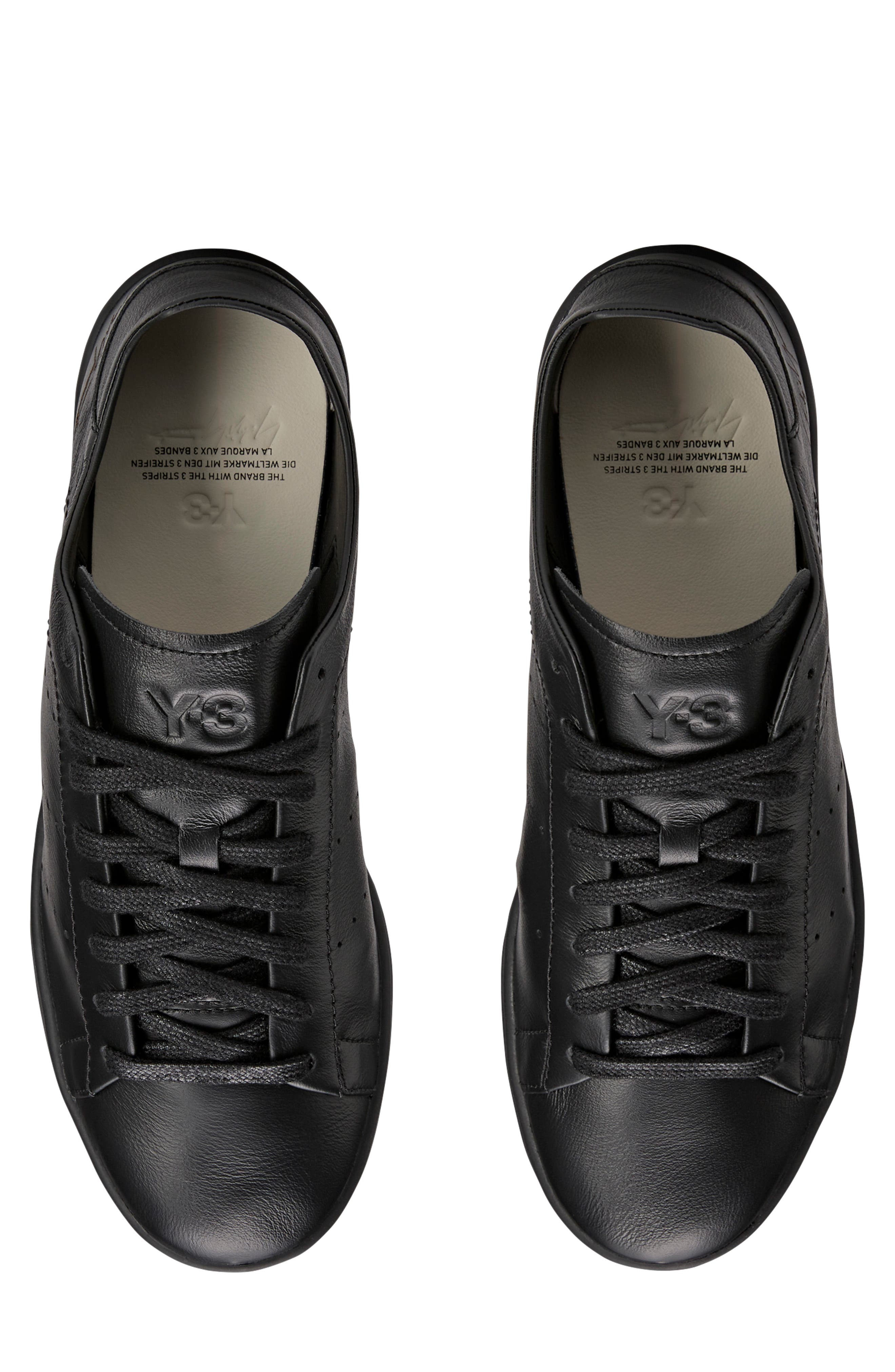Y-3 Stan Smith Leather Sneaker, Alternate, color, BLACK