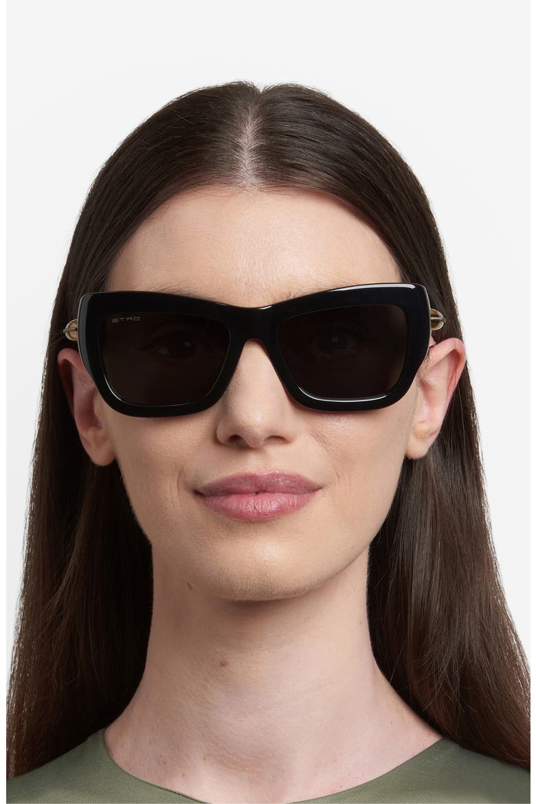 56mm Rectangular Sunglasses, Alternate, color, BLACK/ GREY