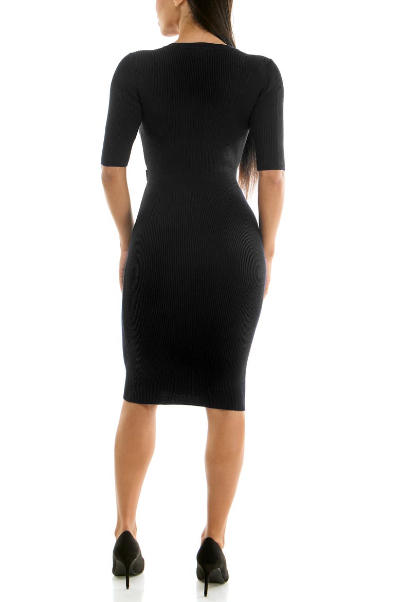 Ribbed Body-Con Sweater Dress, Alternate, color, BLACK
