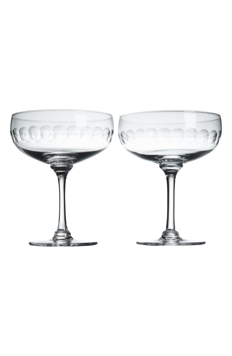 The Vintage List Set of 2 Crystal Cocktail Glasses, Main, color, Lens