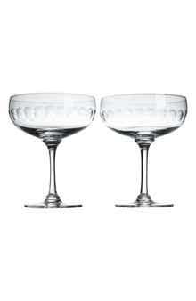 The Vintage List Set of 2 Crystal Cocktail Glasses