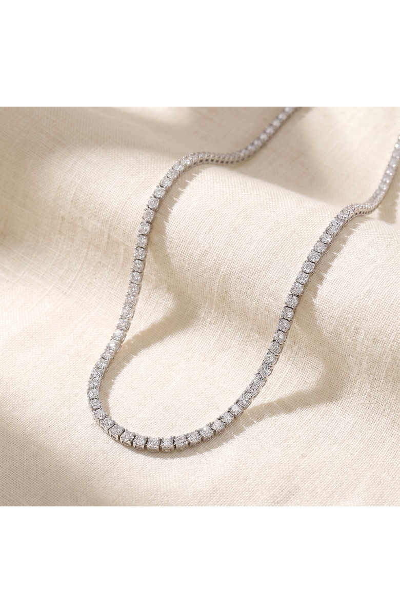 Bliss Diamond Certified 38.34Ct Natural Diamond 25.5" Tennis Necklace 14k Gold, Alternate, color, 14K White Gold