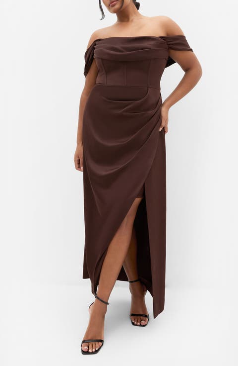 Forbidden Love Off the Shoulder Maxi Dress