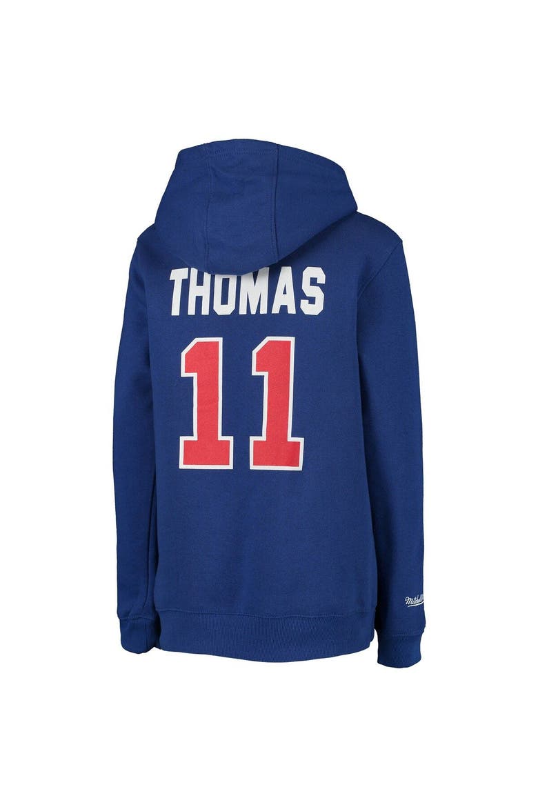 Youth Mitchell & Ness Isiah Thomas Blue Detroit Pistons Hardwood Classics Name & Number Pullover Hoodie, Alternate, color, BLUE