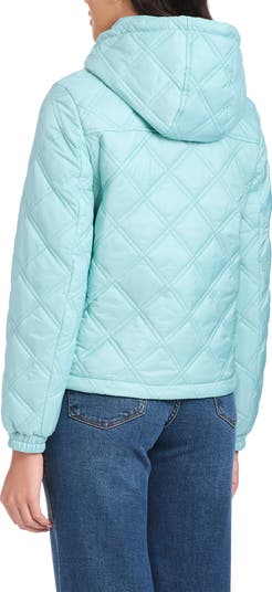 Kate Spade New York water resistant diamond quilted hooded jacket - Main Image