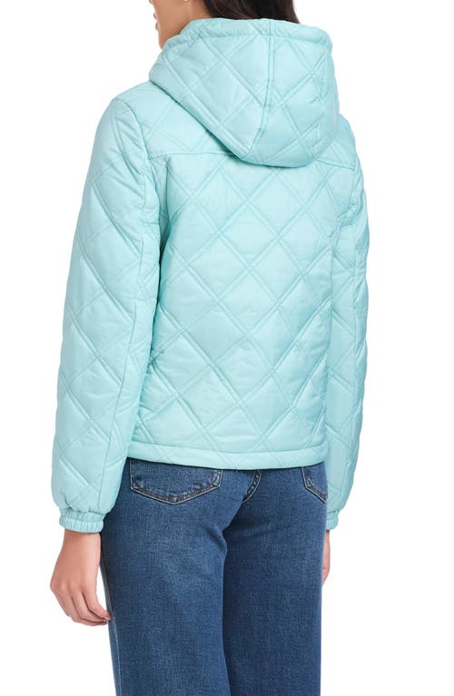 Kate Spade New York Water Resistant Diamond Quilted Hooded Jacket In Blue
